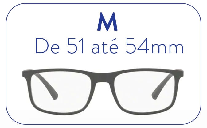 óculos tamanho p, m e g