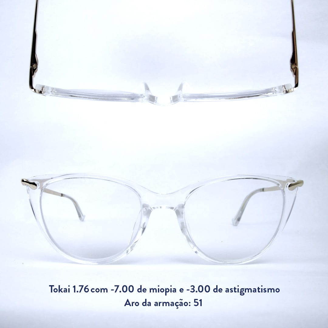 Armação de óculos transparente feminina com grau