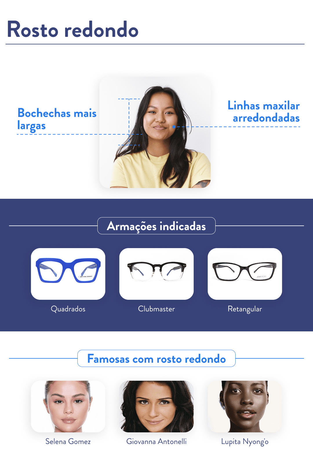 óculos para rosto redondo